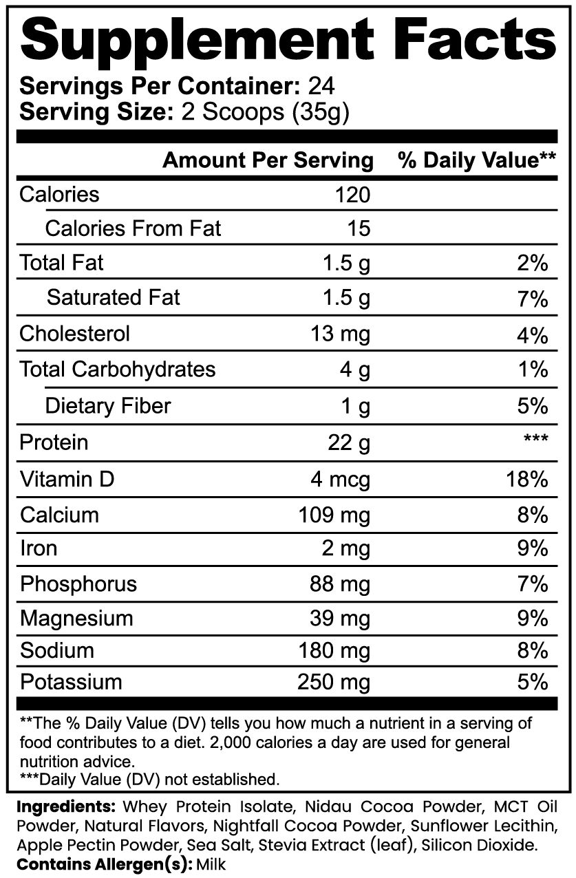 Bluehawk Supplements Advanced 100% Whey Protein Isolate in chocolate flavor, showing a scoop of powder and the protein container.